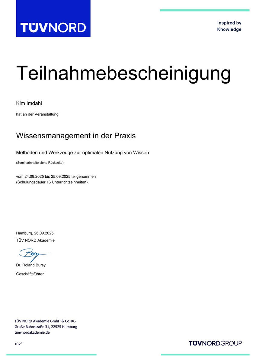 Zertifikat Wissensmanagement in der Praxis